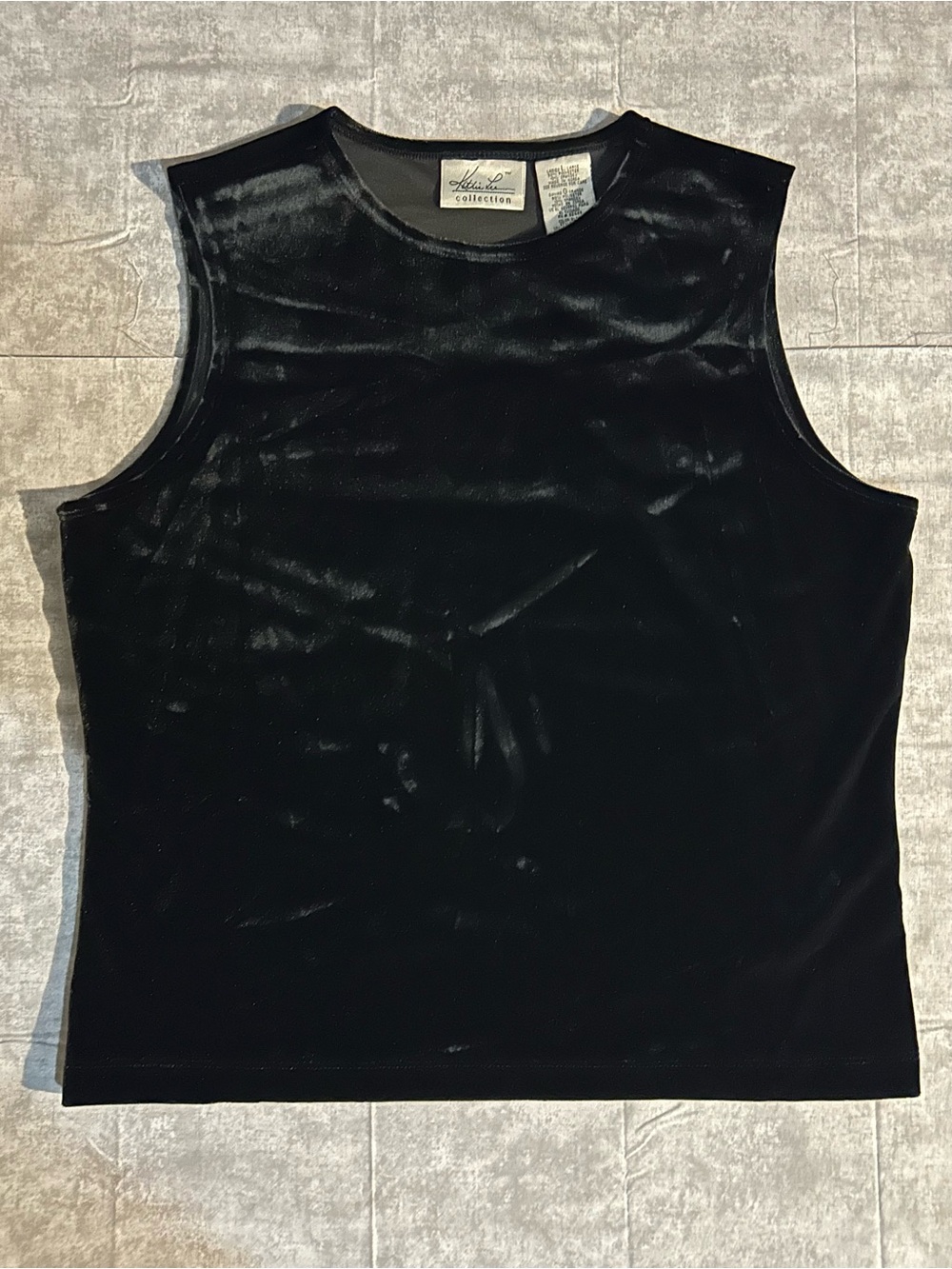 Kathie Lee Collection Black Velvet Top